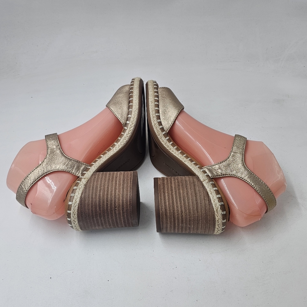 Lucky Brand Jennyl Metallic Espadrille Block Heel Sandals Stardust Size 7.5 - Picture 5 of 10